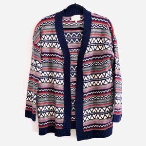 skies are blue Cardigan S Oversized Grandpa Bohemian Patterned Vintage Inspired